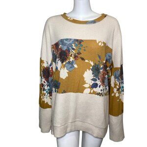 White Birch Lightweight Sweater Womens Size 2X Pullover Long Sleeve Floral